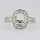 Sterling Silver Semi Mount Ring Setting Cushion CU 9x7mm White Topaz GTL228x - Syzjewelry